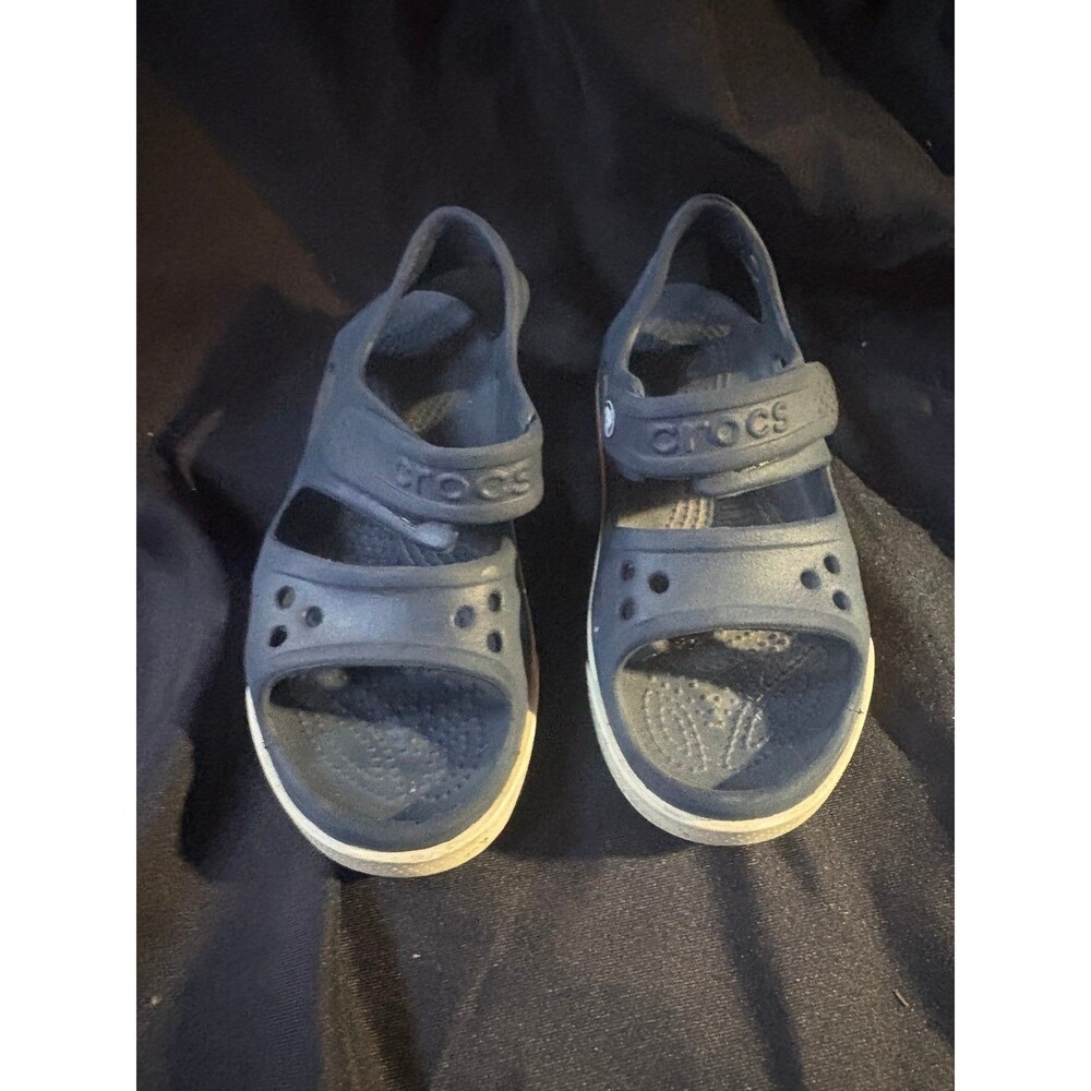 Crocs boys size 12 navy blue sandals shoes
